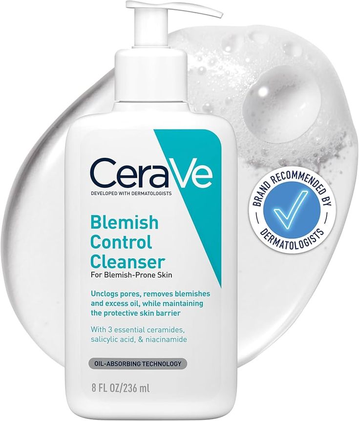 CeraVe Blemish Control Face Cleanser with 2% Salicylic Acid & Niacinamide for Blemish-Prone Skin